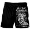 Vintage Retro Skull Pentagram Devil Demon Satan Ghost Boxing Muay Thai Kickboxing Shorts 3D Print Training Unisex Men Women Fitness Gym Sport Workout