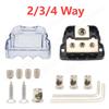 Car Audio Power Distribution Block 2/3/4 Way Wire Distribution 2/3/4 Way Ground Box 0/4 Gauge In 4/8 Gauge Out for Boat Vehicles