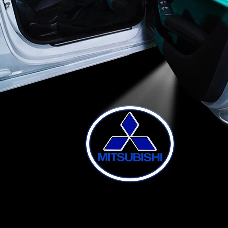 Светодиодная подсветка дверей автомобиля, проектор логотипа автомобиля, значок автомобиля для Mitsubishi Outlander Lancer 10 9 ASX Eclipse L200 Pajero Triton Evo