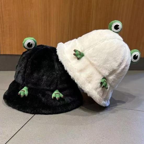 Зимняя панама мультяшный 3D дизайн лягушки утолщенная ветрозащитная теплая плюшевая шляпа рыбака женский аксессуар для активного отдыха