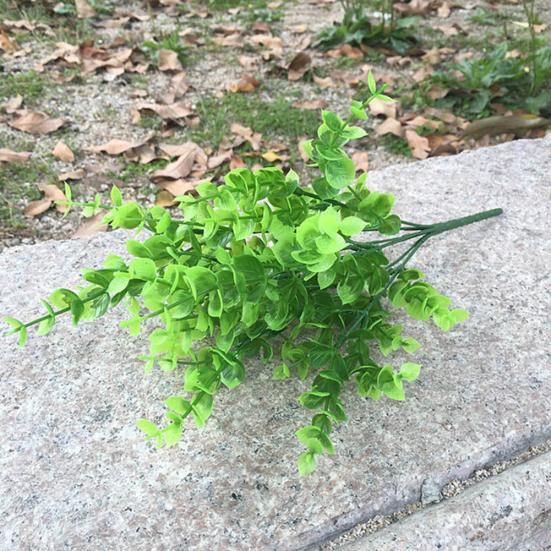 7-филиалы искусственные пластиковые шелковые эвкалиптовые растения листья цветы домашний декор