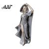 Luxury Retro Figurine Mysterious Black Cloak Witch Queen Resin Statue, Gothic Elegant Female Premium Interior Decor Figurine, Dark Art Sculpture
