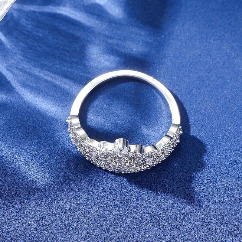 Кольцо GemChic женское сверкающее в форме сердца кольцо-корона женское легкое роскошное открывающееся регулируемое кольцо на день рождения рождественский подарок на день рождения