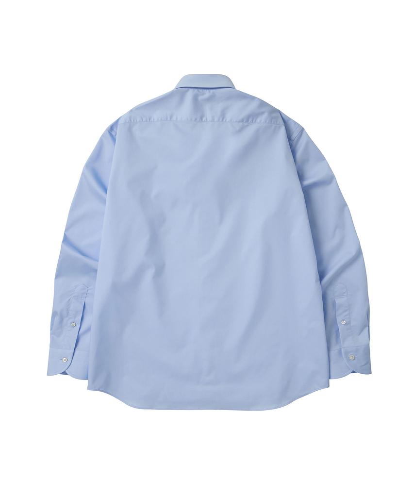 PRODESHIRT [Приталенная и не требующая глажки] Бамбуковая рубашка с воротником-стойкой (синий)