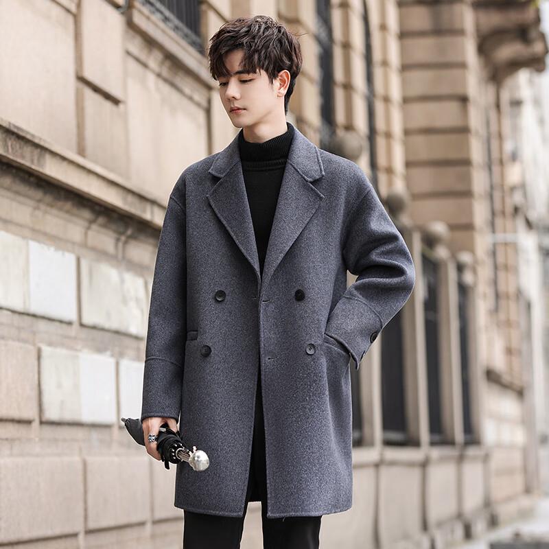 Firstview Men's Double-Sided Wool Blend Overcoat