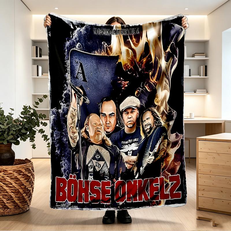 Bohse Onkelz Print Blanket - Soft & Comfortable, for Bedroom, Travel, Sofa, Home Decoration - Birthday Christmas Gift for Friend