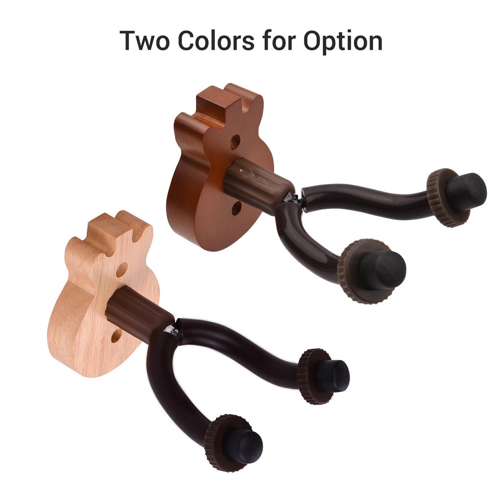 Настенная вешалка для гитары, вешалка для гитары из цельного дерева, настенный держатель с крючком, подставка с металлическими опорными стержнями