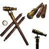 Vintage Engraved by Hand Brass 3 In 1 Walking / Folding Stick with Compass and with Telescope