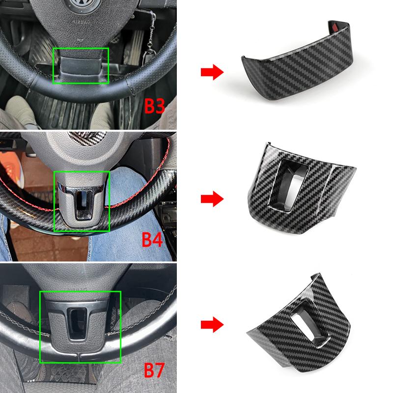Для VW Golf 6 MK6 Passat B7 Jetta CC Tiguan Touran Sharan Caddy Карбоновая текстура, крышка панели рулевого колеса, внутренние аксессуары