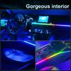 Новейшая скрытая светодиодная симфоническая двухзонная автомобильная подсветка салона, дымчатая матовая черная акриловая световая полоса, комплект освещения для интерьера, 12В
