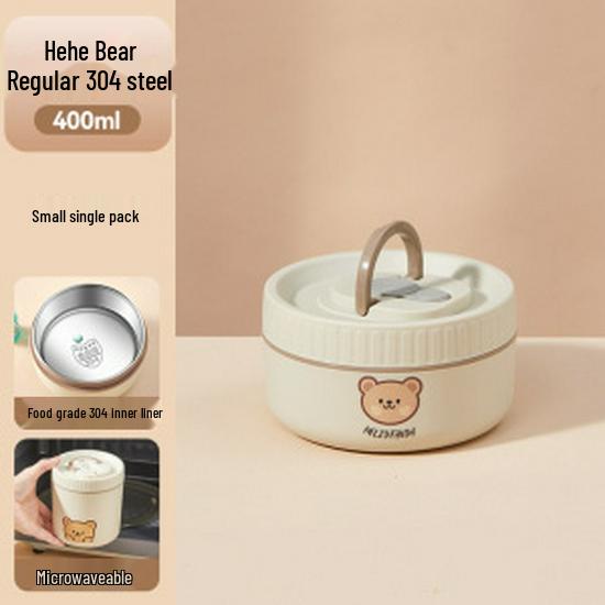 316 Stainless Steel Insulated Double-Layer Microwaveable Bento Lunch Box for Students and Office Workers