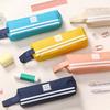 Portable Canvas Pencil Case with Handle Large Capacity Stationery Bag Student Pencil Organizer for Pens Markers Rulers Back-to-School Gifts