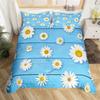 Пододеяльник с ромашками, ботанический цветочный комплект постельного белья из микрофибры с натуральным цветочным узором, одеяло, покрывало King для комнаты для мальчиков и девочек