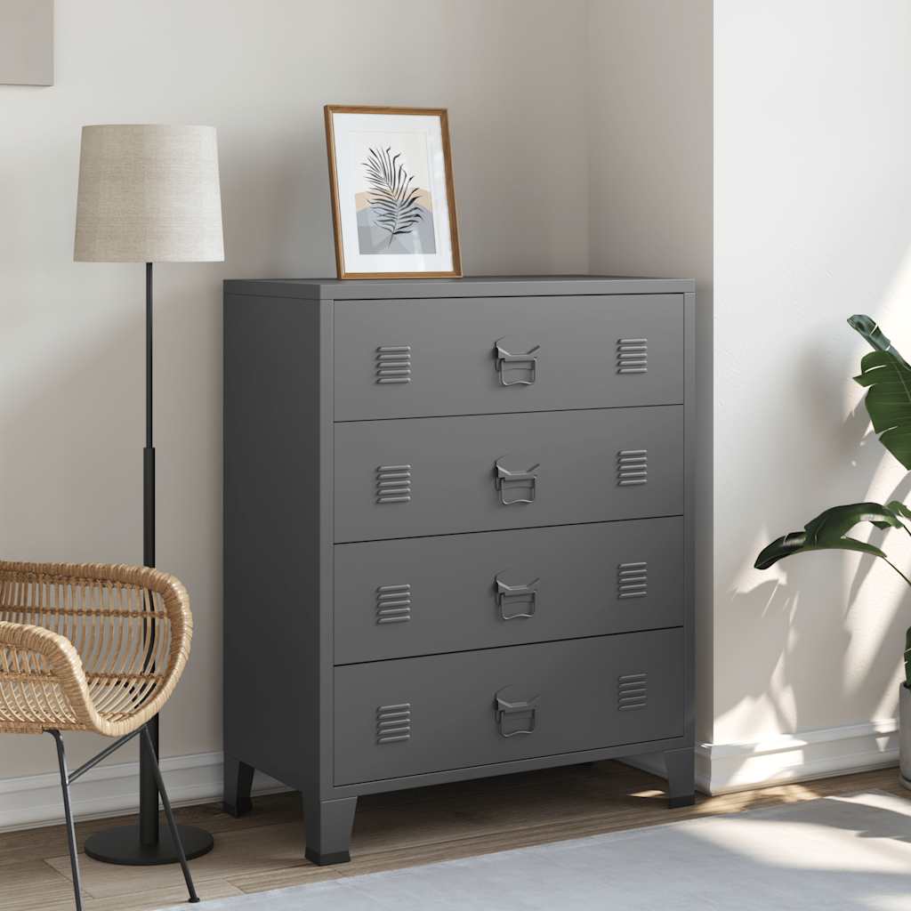 Vidaxl Industrialna Komoda, Antracytowa, 78X40X93 Cm, Metalowa