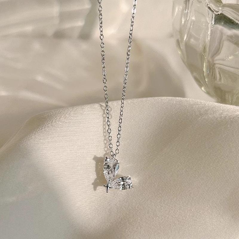 Star Hearts Pendant 925 Sterling Silver Romantic Heart Chain Necklaces For Women Fine Jewelry Gifts
