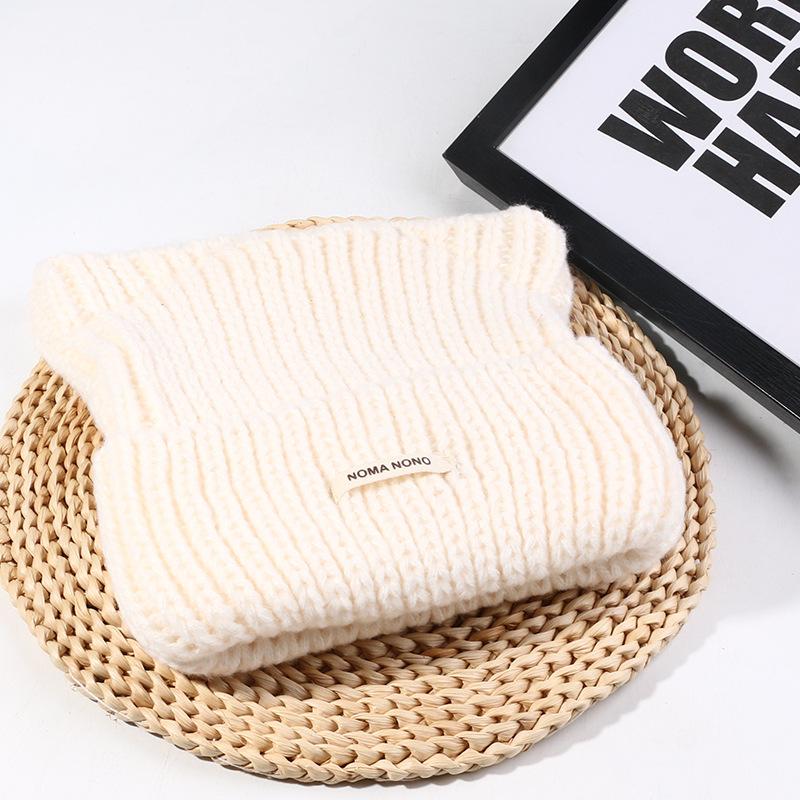 Japanese Cat Ear Wool Hat for Women In Autumn and Winter Warm Cute Knitted Hat Korean Version Versatile Cold Pullover Cold Hat