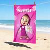 Custom Name Pink Heart Stylish Digital Printing Beach Towel Quick‑Drying Absorbent Blanket for Beach Pool Gym Travel