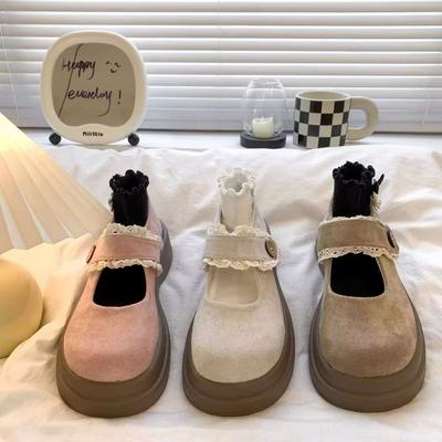 Красивые~ Не устают ноги Британский стиль толстая подошва простые с неглубоким вырезом туфли Мэри Джейн новая весна и лето толстый каблук лоферы одинарные туфли женские