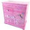 [N5282] - Jewelry Box 'Fairy Dreams' Pink Purple (Musical) - 23x22. 5x12. 5cm