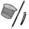 KOMCLUB Landing Net, Ash Net, Made of Carbon, Total Length 6.6M, Telescoping Landing Pole, Rock Ball Set, 9 Pieces, Rubber Coating Net, Sea Fishing