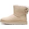 Mini Bailey Suede Warm Durable Bow Versatile Short Snow Boots Women Boots Beige 1153514-CRM