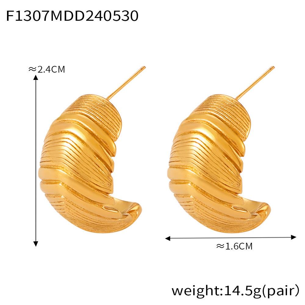 Серьги в стиле французского ретро, элегантный дизайн, серьги из титановой стали с покрытием из 18-каратного золота, универсальные новые ювелирные изделия