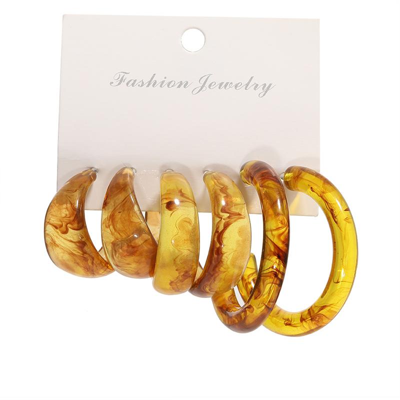 Fashion Colorful Resin Earrings Set  Pearl Hoop Candy Color 2021 New Style for Women Flower Heart Butterfly Cross Earrings