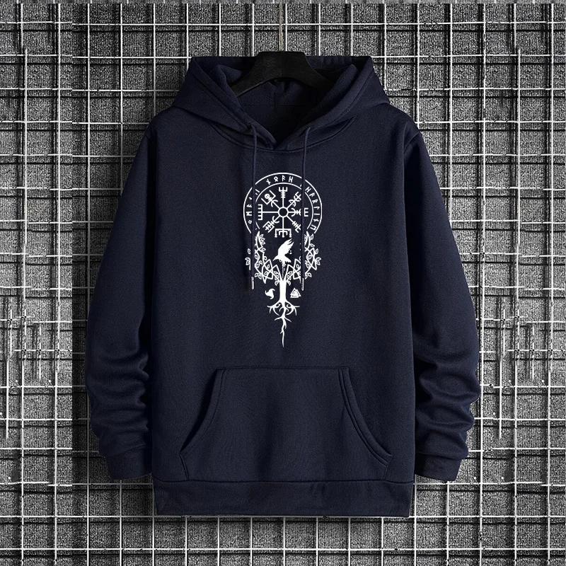 Men's Hooded Sweatshirt Male Trendy Casual Autumn Winter Hoody Ancient Viking Rune Pattern Hoodies 2025 Urban Streetwear Fashion
