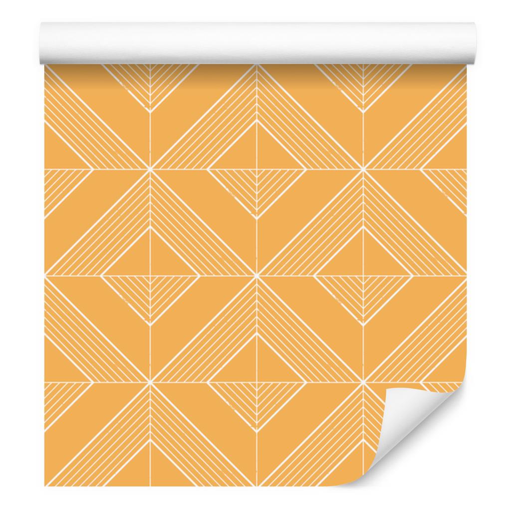 Geometric rhombus wallpaper, cream background, cream center, 50x1000