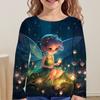 Детская одежда от 6 до 14 лет Dream Elves 3d Pattern 2023 Осенний детский топ для девочек Футболка Модные футболки с замком