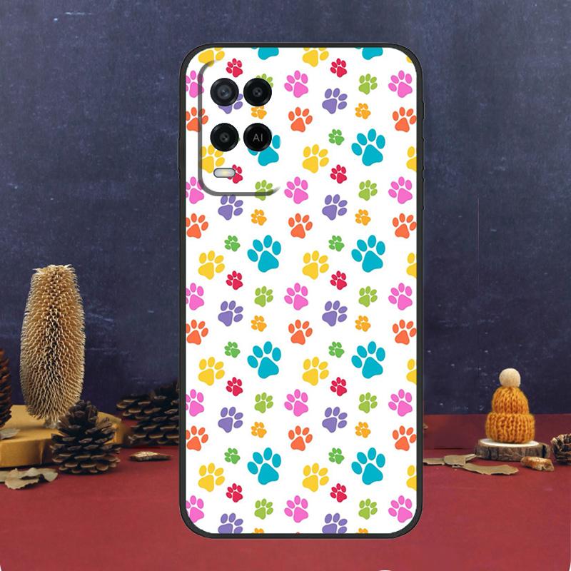 Чехол Лапки Кошки Собаки Для Oppo A5 Pro A6 A15 A18 A38 A58 A78 A98 A54 A74 A94 A17 A57 A80 A60 A40 A16 A76 A96