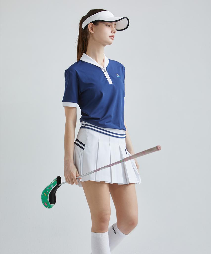 CHUCUCHU Side Wing Pleated Skirt (White) Cbfss-Sk006W