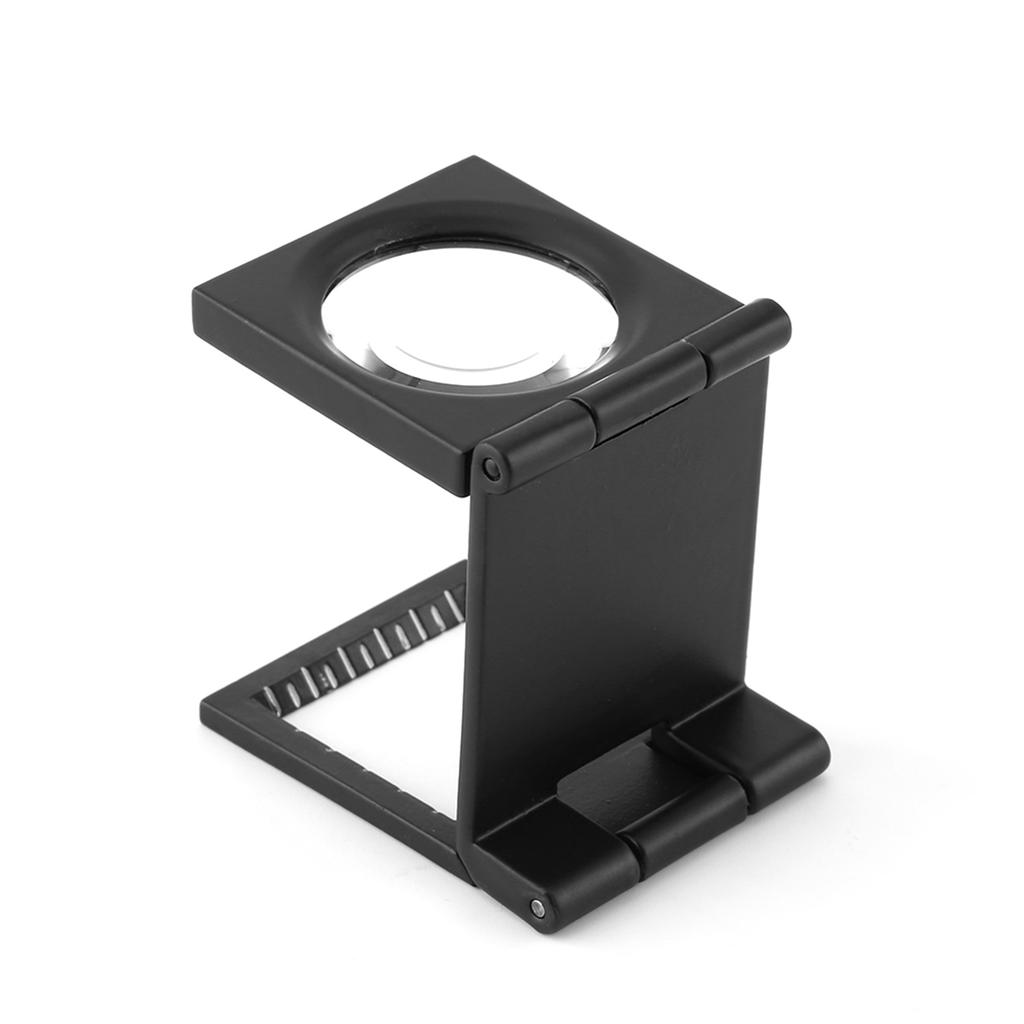 Three Folding 10X Magnifier Zinc Alloy Magnifier Magnifying Glass with Scale Magnifying Glass Small