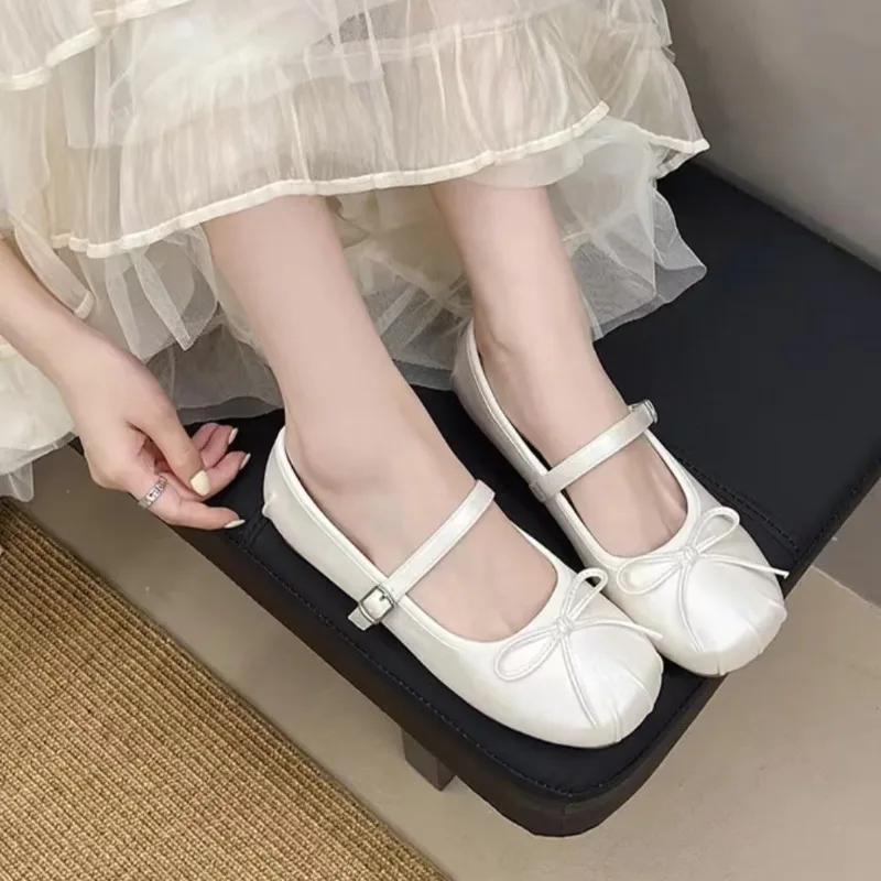 Модная женская обувь 2025 Бренд Неглубокие женские балетки Модные балетки Новые с бантом-бабочкой Удобные Бестселлер На плоской подошве Низкий каблук