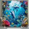 Шторка для душа "Дельфин и коралловый риф" Морское подводное искусство Декор для ванной Комнатные растения Морская жизнь Рыбы Шторки для ванны Современный интерьер дома