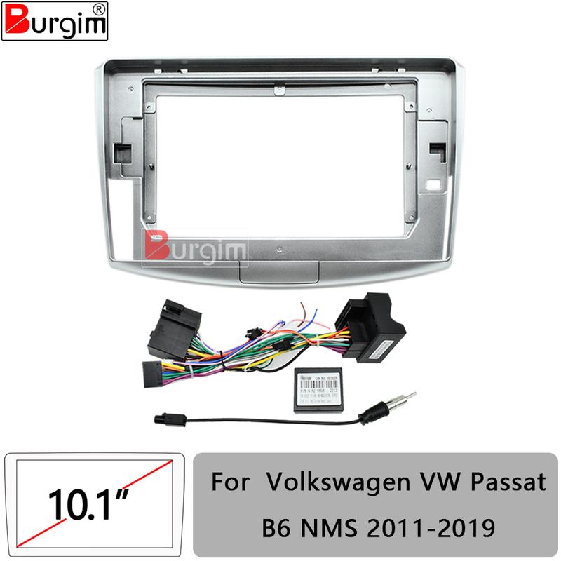 Рамка для автомагнитолы 2DIN 10 дюймов для VW Passat CC B6 B7 2005-2018, Панель стереосистемы, Жгут проводов, Адаптер шнура питания, Canbus