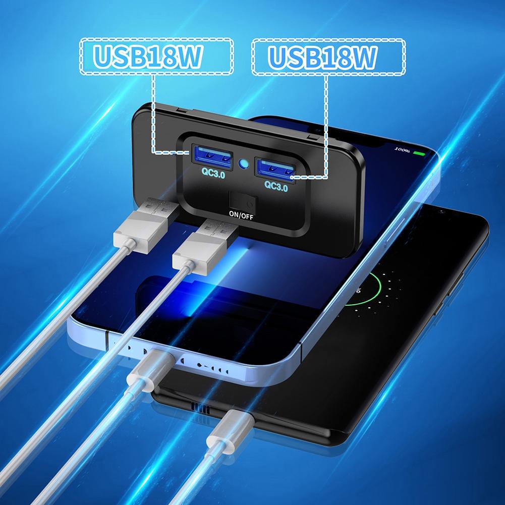 Быстрое зарядное устройство QC 3.0 Автомобильное зарядное устройство Dual USB Автомобильное зарядное устройство Материал ABS