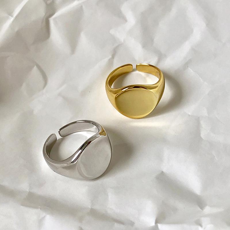925 Серебряные открывающиеся кольца для женщин, пар, новая мода, простое гладкое круглое кольцо ручной работы, ювелирные изделия для вечеринок, подарки
