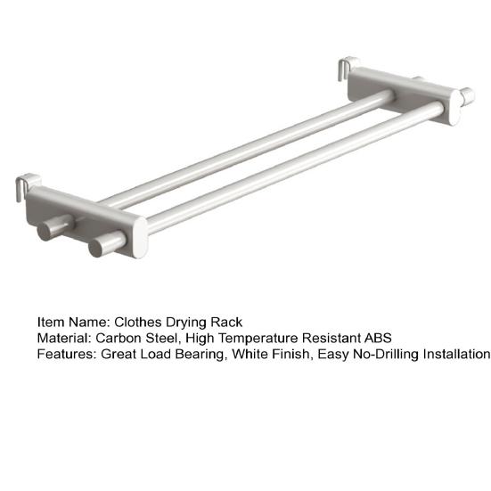 Clothes Drying Rack for Radiators 0.3-2m Carbon Steel Dual Poles Easy No-Drilling