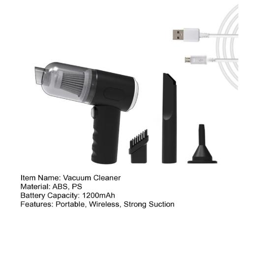 Ручной автомобильный пылесос, комплект мощного всасывания, низкий уровень шума, легкий перезаряжаемый портативный беспроводной беспроводной