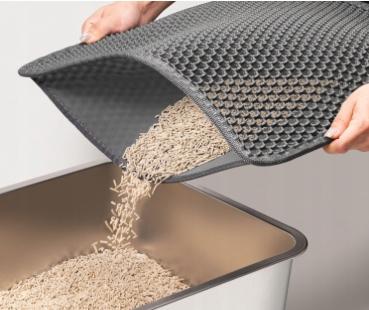 Litters Box Mat Cat Doormat Gray Waterproof Pad