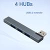 Алюминиевый 4-портовый USB-разветвитель с USB-коннектором под углом 90 градусов, экономичный удлинитель для ноутбука, ПК, консолей