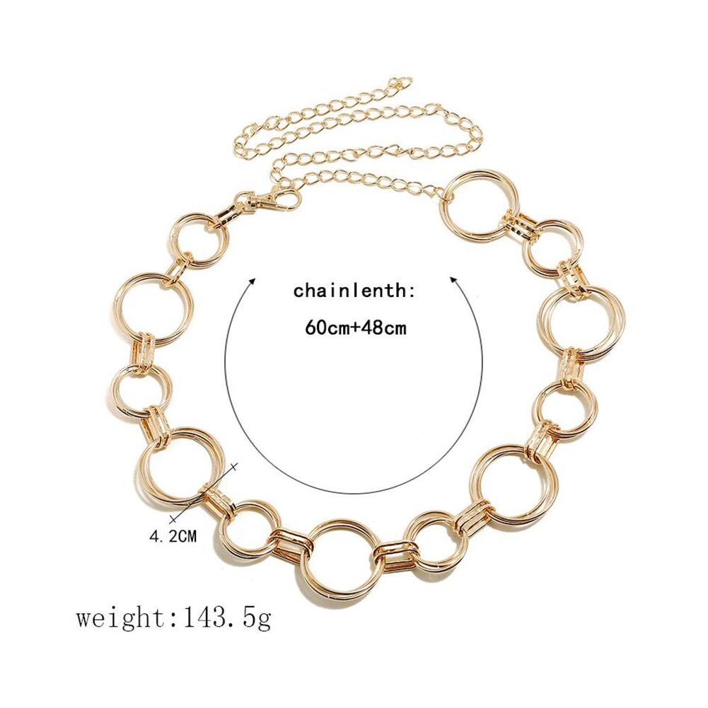 Female Retro Waist Chain Round Circle Tassel Alloy Decorative Waist Belt