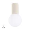 Spot Sufitowy Nowoczesny Beżowy Ryflowany Korpus Szklana Biała Kula Do Łazienki Przedpokoju 1Xg9 8W Ip44 Halo Sollux Lighting