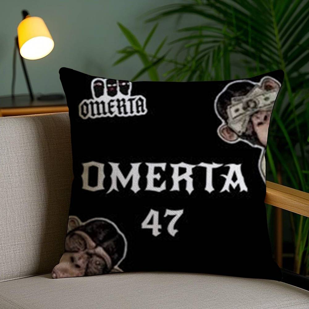 O-Omerta Maes Pillow Case Office Sofa Dorm Chair Back Short Plush Double-sided Printing Home Cushion Cover