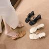 Fashion temperament increases, one-word cool slippers for women to wear in the summer of 2024, new foreign style, light and super soft high heels