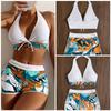 2024 Женский спортивный купальник бикини с высокой талией и шнуровкой, с раздельным купальником с плоскими штанинами
