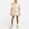 Nike Alphabet Logo Print Colorblock Loose Short Sleeve T-Shirt Women Tops Beige DV8318-113