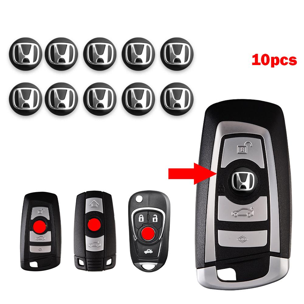 14mm 3D Car Key Remote Control Badge Stickers Emblem Decal For Honda Odyssey Mugen Civic Accord CRV Hrv Jazz CITY Fit Accessory TP6