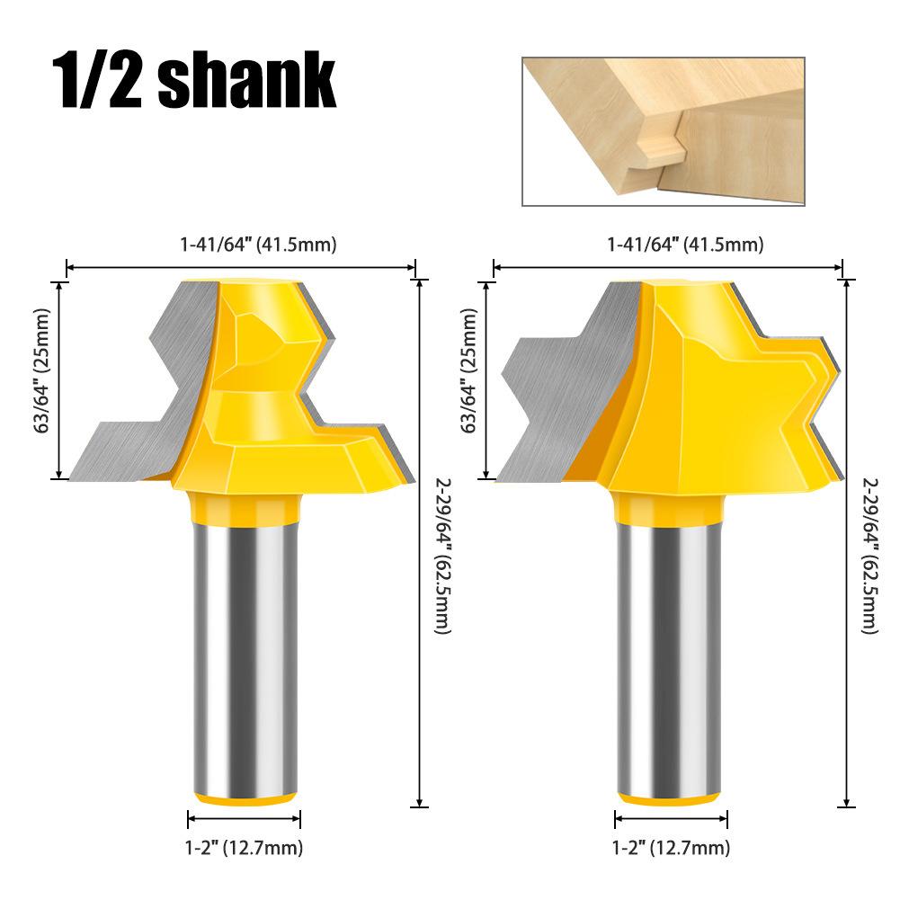 Hexahedral tenon knife set Woodworking milling cutter Splicing cutter Tungsten steel plywood knife Barrel knife Regular octahedral tenon knife